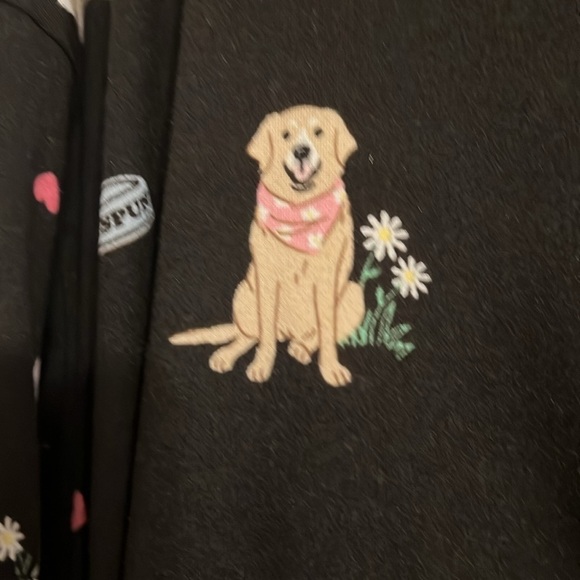 VTG Joyspun Size 2X Short Sleeve Black With All over Dogs Print PJ  Set - Picture 4 of 11
